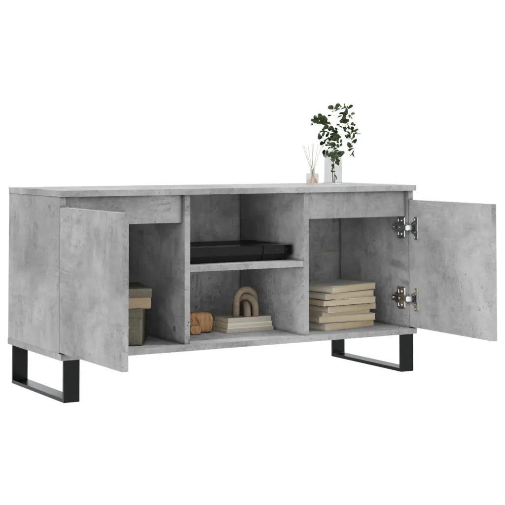 Mobile Porta TV Grigio Cemento 104x35x50cm in Legno Multistrato 827024