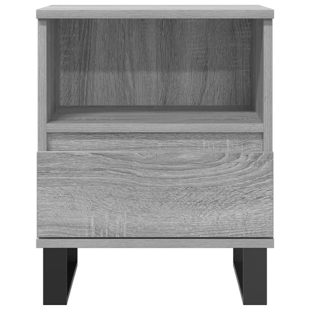 Set di 2 Comodini | Armadio da Notte | Mobiletto da notte Grigio Sonoma 40x35x50 cm in Legno Multistrato