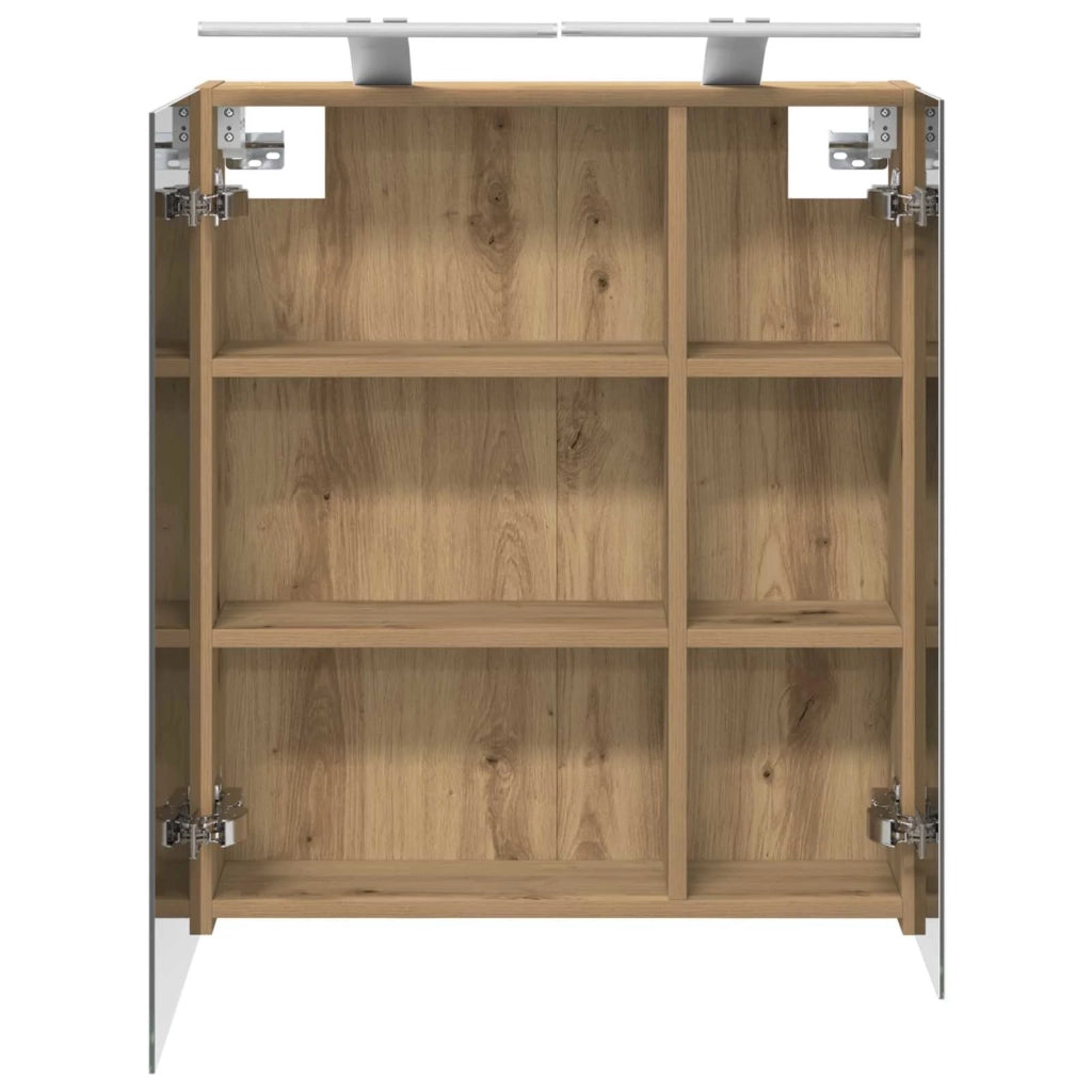 Mobiletto per specchio da bagno con porta Rovere Artigianale