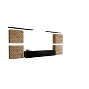 Insieme mobile soggiorno SWITCH IV – Rovere Wotan e Nero – Finiture in rovere fresato e nero lucido – Design moderno