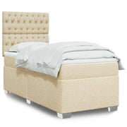 Giroletto a Molle con Materasso Crema 90x190 cm in Tessuto 3292655