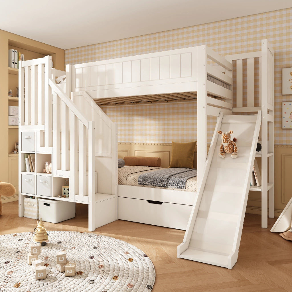 letto a castello legno bianco 90 x 200 cm