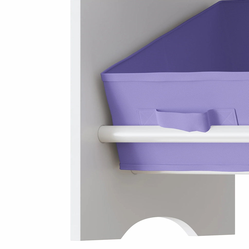 Scaffale dal design senza tempo per soggiorno camera da letto mobiletto portaoggetti per bambini con 9 contenitori pieghevoli bianco 03_0011178