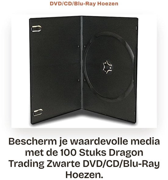 Hoes per DVD/CD/Blu-Ray - Protezione per Media - 100 Unità - Copertine Nere - Alta Qualità - Ideali per l'Archiviazione - Adatti per dispositivi diversi