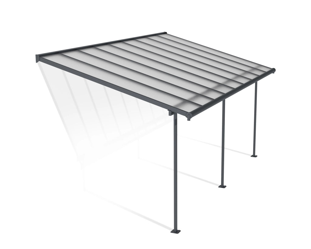 Canopia Sierra Pergola Addossata in Alluminio  3X5.6 m Grigio