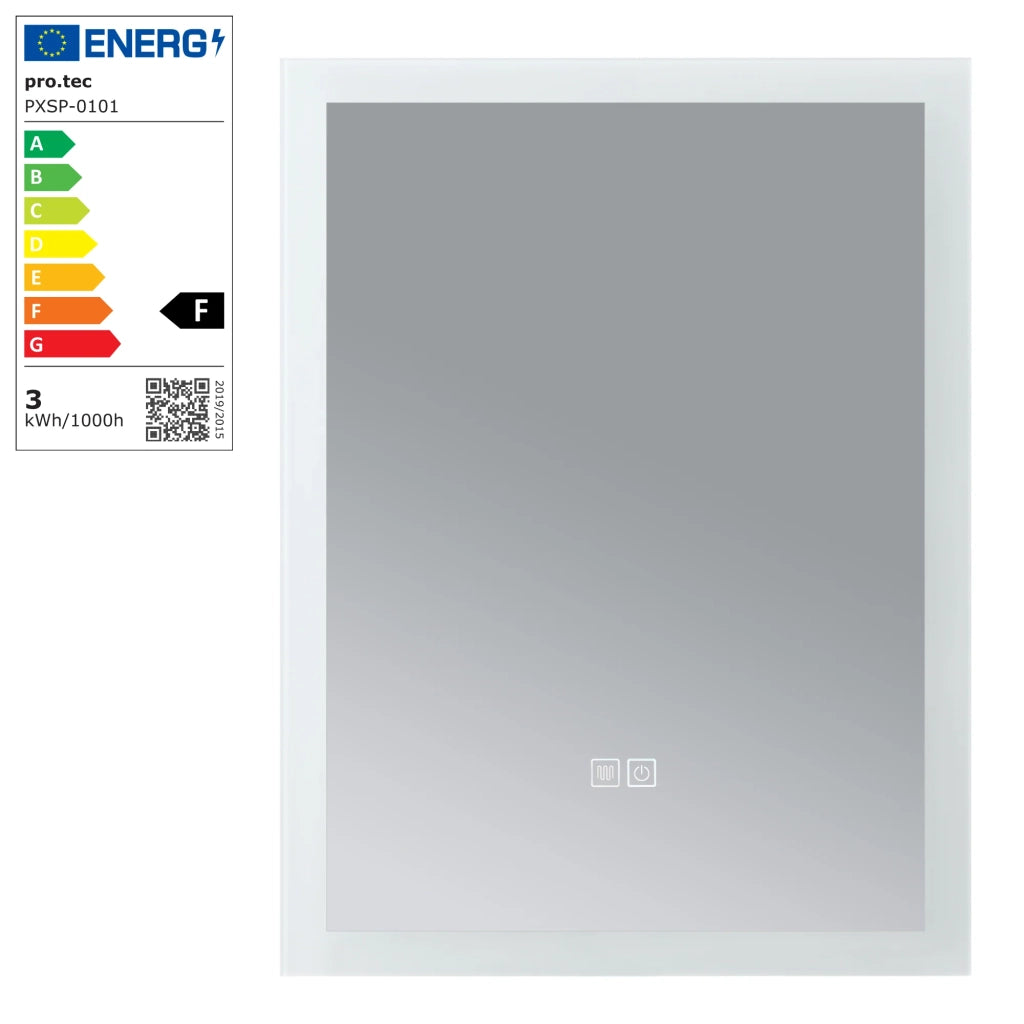 Specchio decorativo moderno a LED per il bagno 60 x 45 x 3 cm bianco 03_0010170