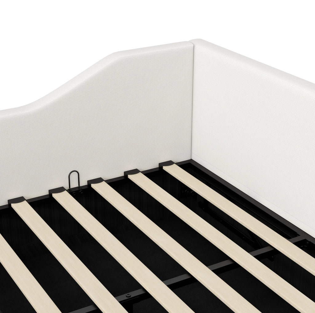 Tagesbett imbottito 140x200 cm con contenitore, beige
