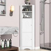 Mobile angolare da bagno bianco con ripiani, 36,5 x 36,5 x 155 cm