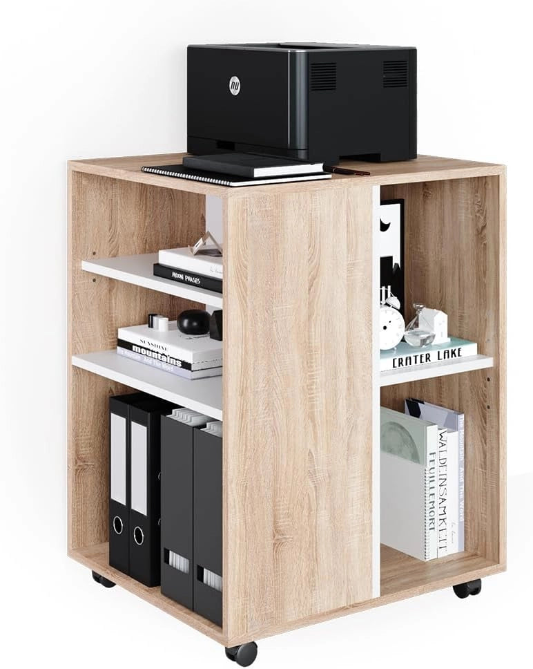 Contenitore per rotoli, Sonoma, 59.4 x 52.6 cm, utilizzabile in modo flessibile con ruote per uso mobile