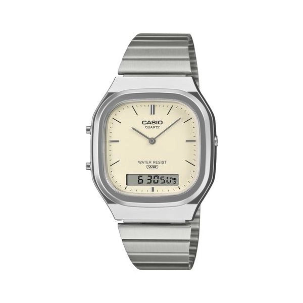 Orologio casio aq 240e 7a2ef edgy silver e yellow