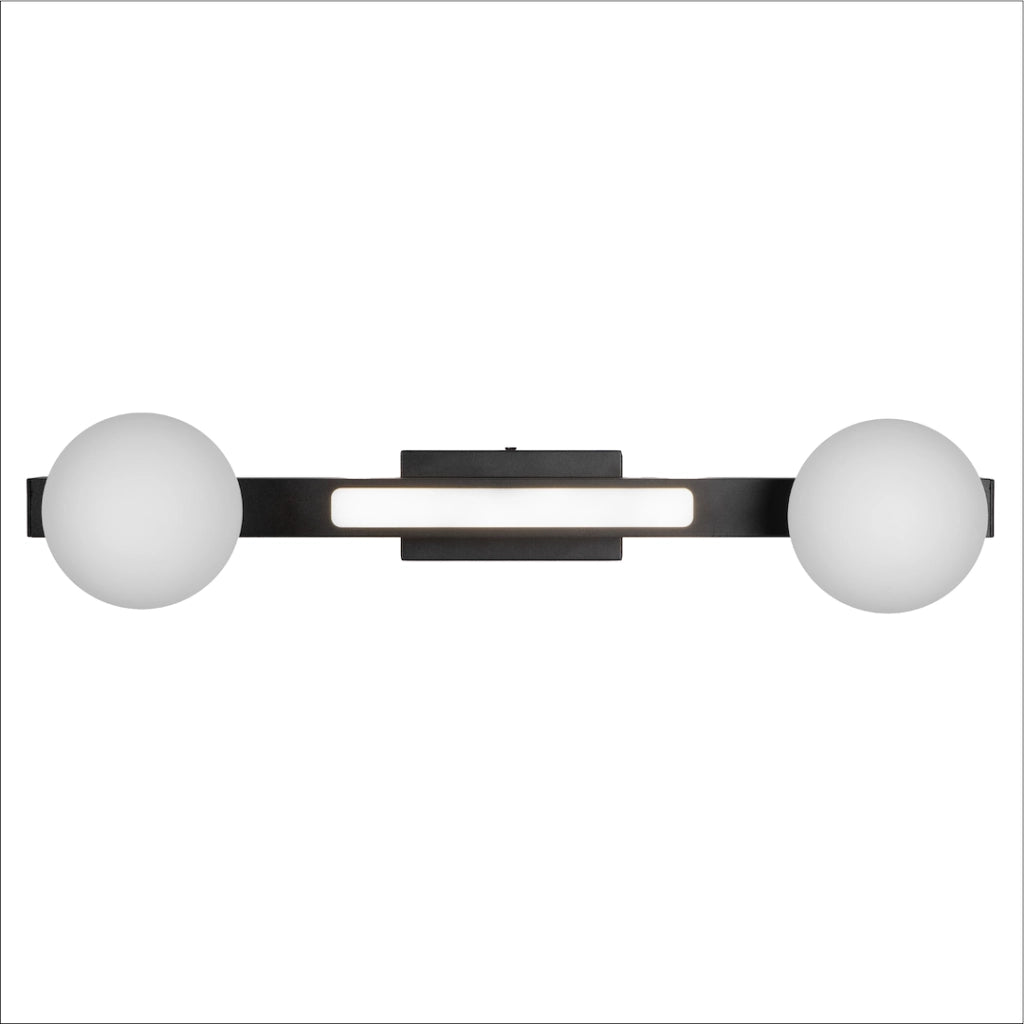 Applique Magnet Milagro nero/bianco LED 13W 2xG9 vetro