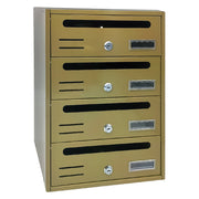Cassetta Postale Condominiale 4 Posti Bronzo in Acciaio Zincato cm 30,2x17,5xH42,5 Kasart