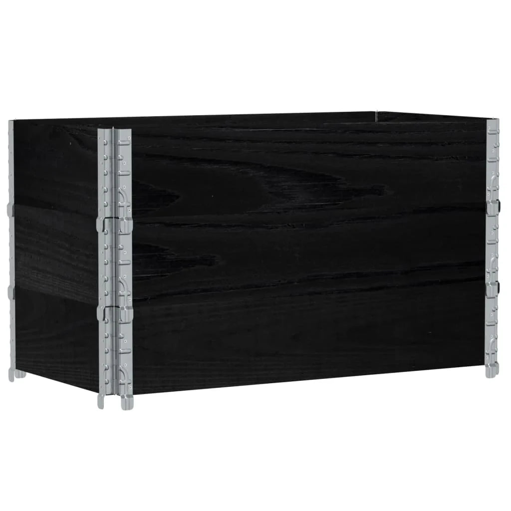 Vassoio per fioriera aiuola rialzata piante fiori terrazza giardino 100 x 50 cm legno massello di pino nero 02_0037288