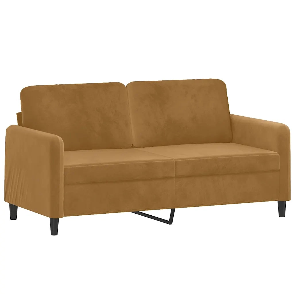 Set di Divani 3 pz Marrone in Velluto