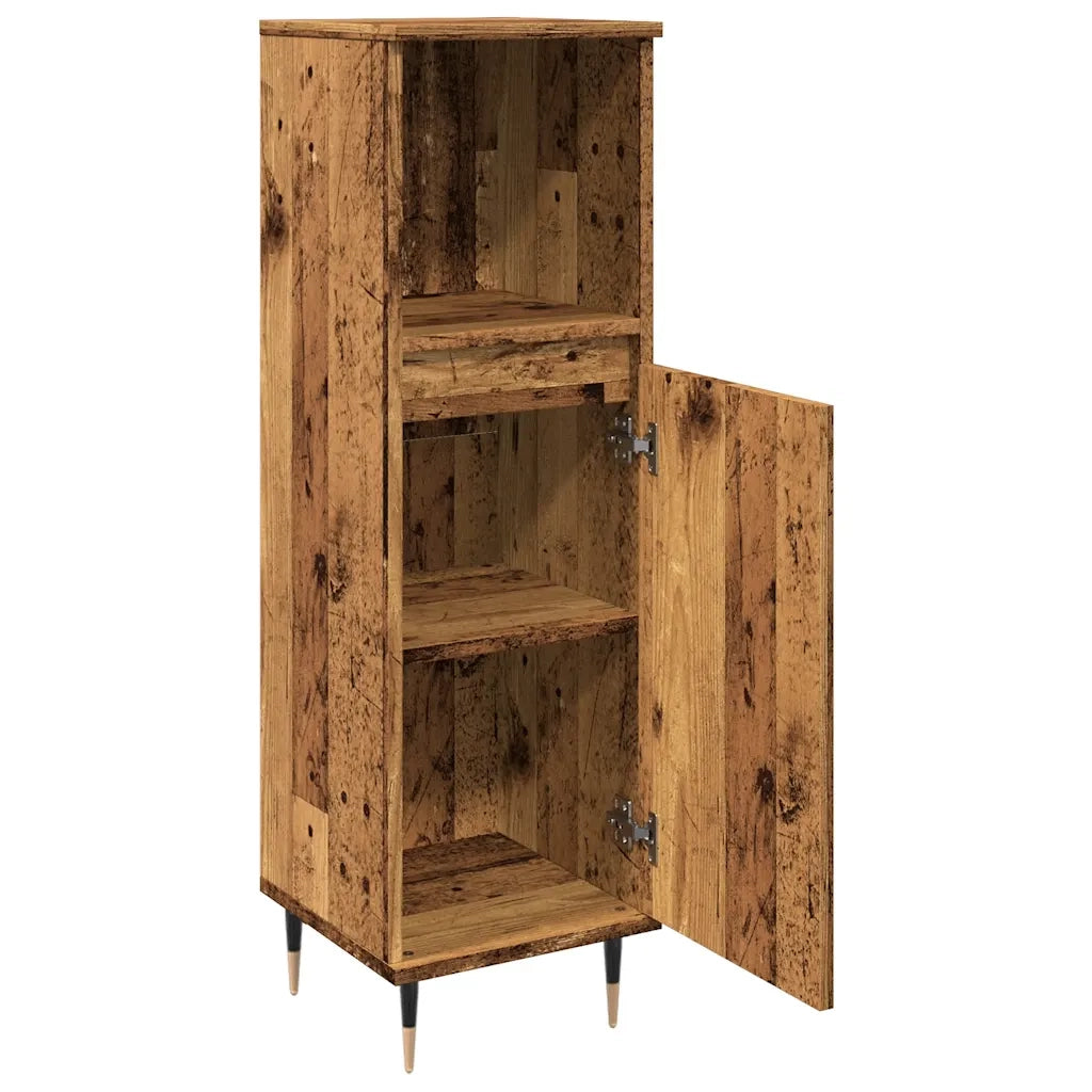 Armadietto da Bagno Legno Antico 30x30x100 cm in Truciolato 857205