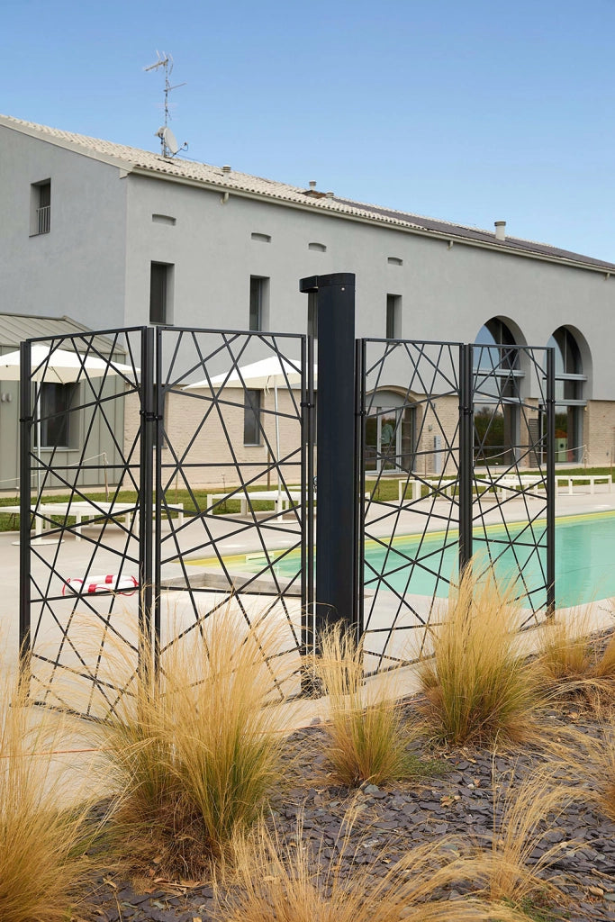 Traliccio Fisso con Cornice Effetto Design per Giardino Verdemax 180x60 cm in Alluminio Antracite