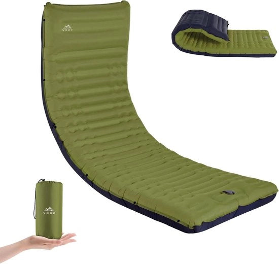 Sdraioglide extra spesso - 119 cm, leggero e impermeabile con pompa integrata. Ideale per escursioni, campeggio, tende e viaggi.