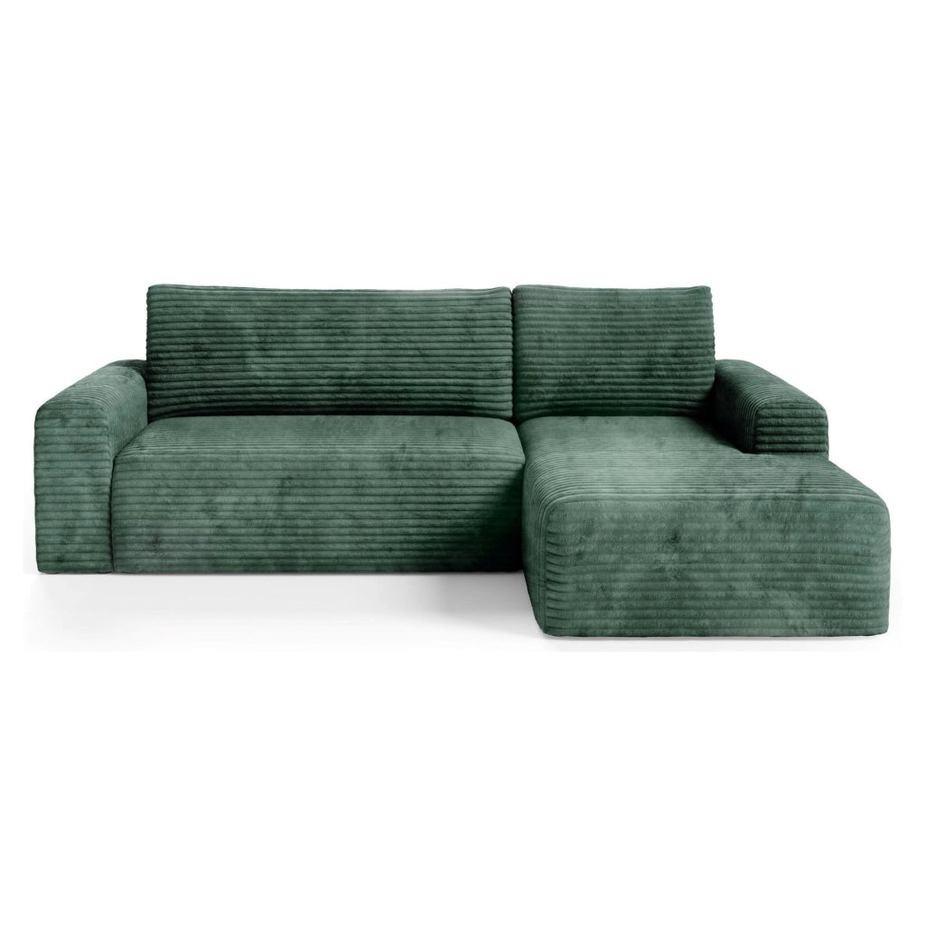 Folgarida, Divano Letto con Penisola Contenitore, 268x163 cm Verde
