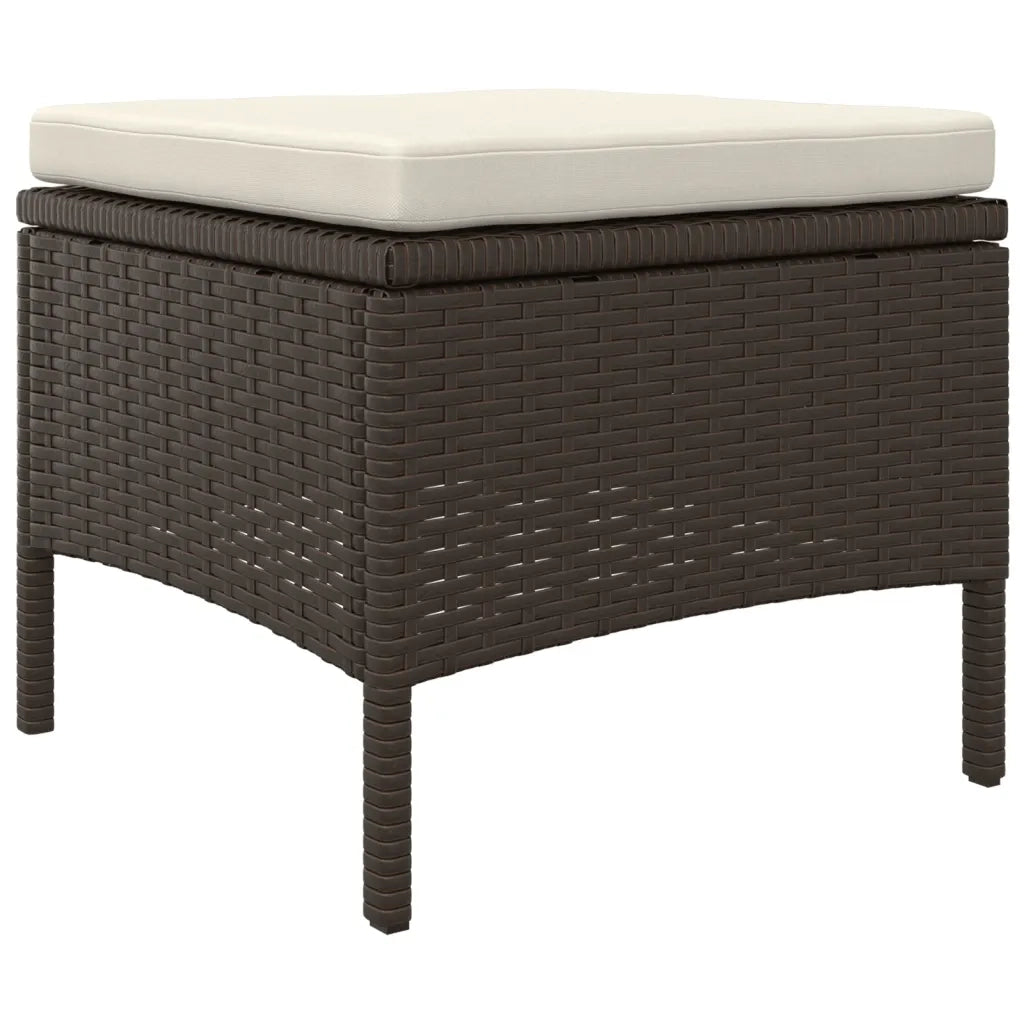 Divano da Giardino 2 Posti Tavolino e Sedili Polyrattan Marrone cod mxl 71041