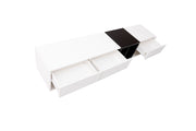 Mobile TV con 3 Cassetti e 2 Vani Aperti; Finitura Lucida; Stile Moderno; 190??40??42 cm; in Pannello Truciolare; Bianco