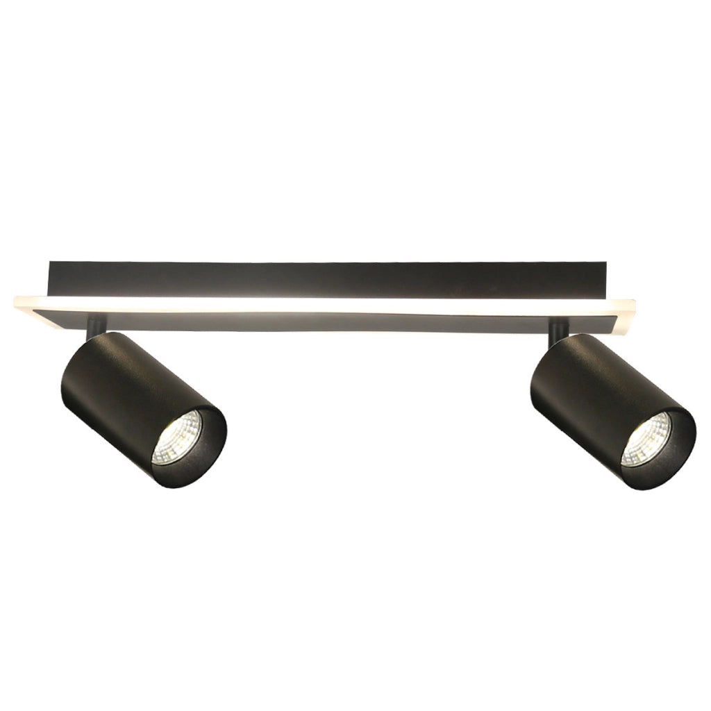 Plafoniera nera 40cm 2 spot orientabili GU10/LED CCT Parma