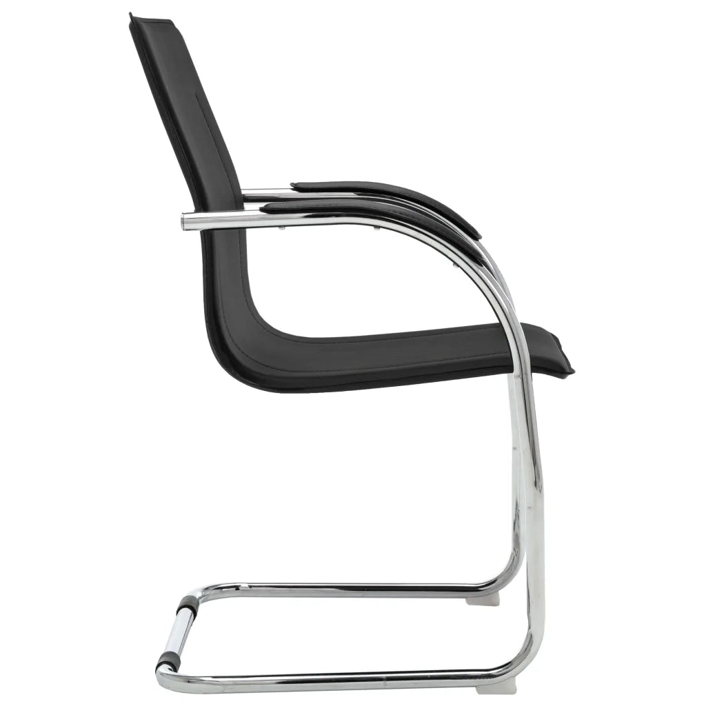 Sedia da Ufficio a Sbalzo Nera in Similpelle cod mxl 61161