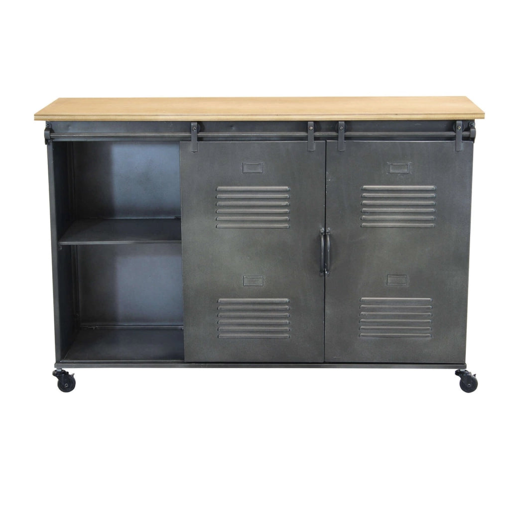 Madia per soggiorno Industrial in Acciaio Legno cm 116x40x77 - RUDOLPH
