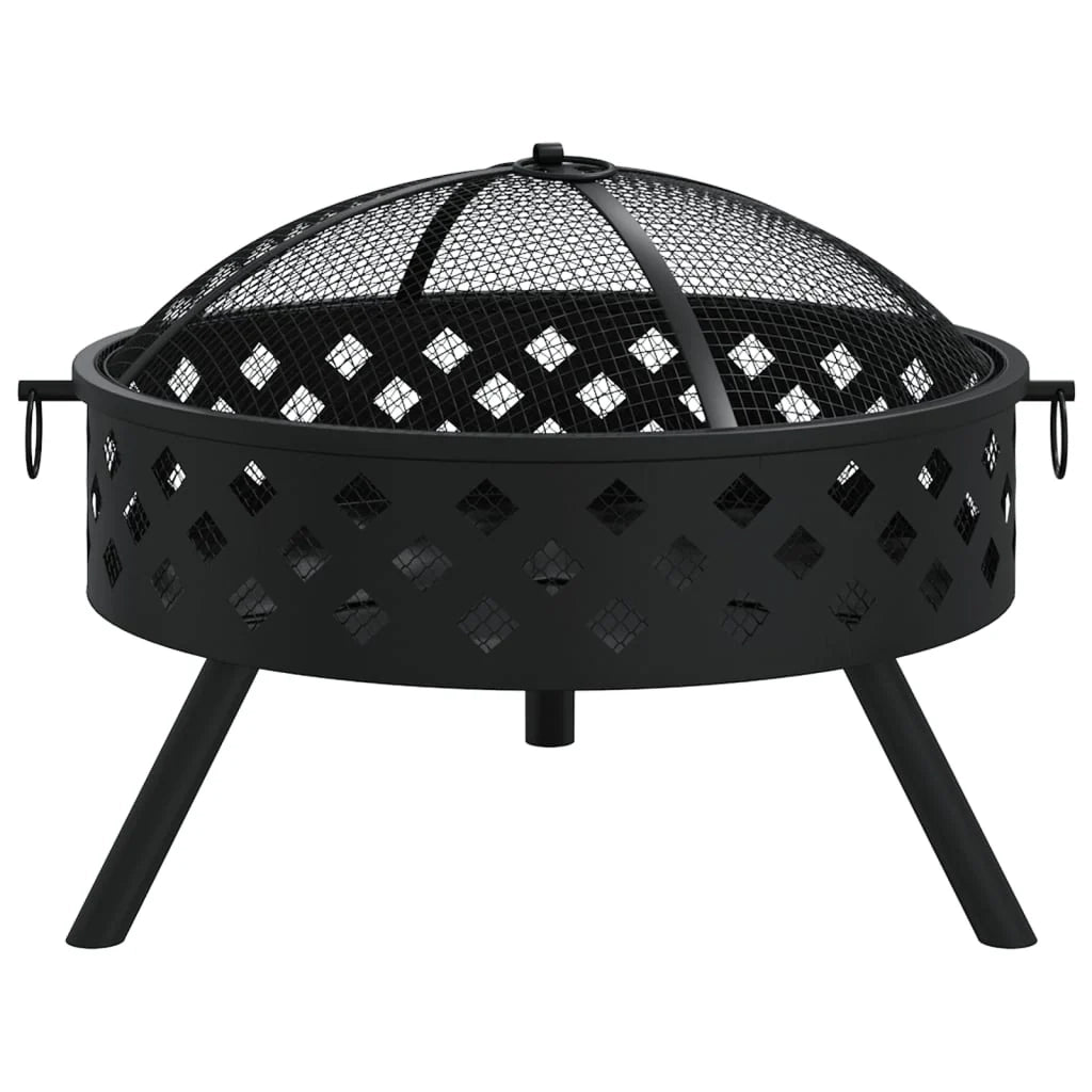 Braciere con attizzatoio 58 cm XXL acciaio nero 02_0005992