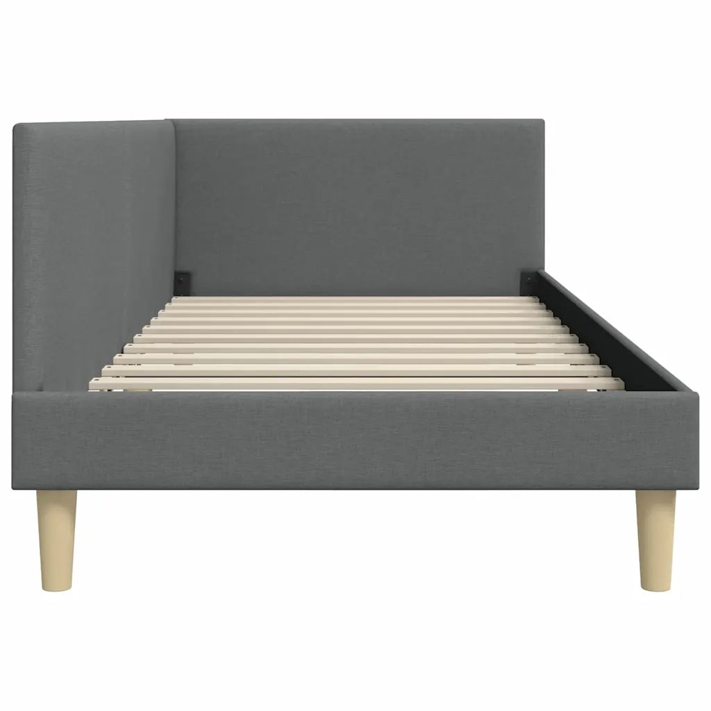 Cornice del letto ad angolo Grigio scuro 90 cm x 190 cm 42016182