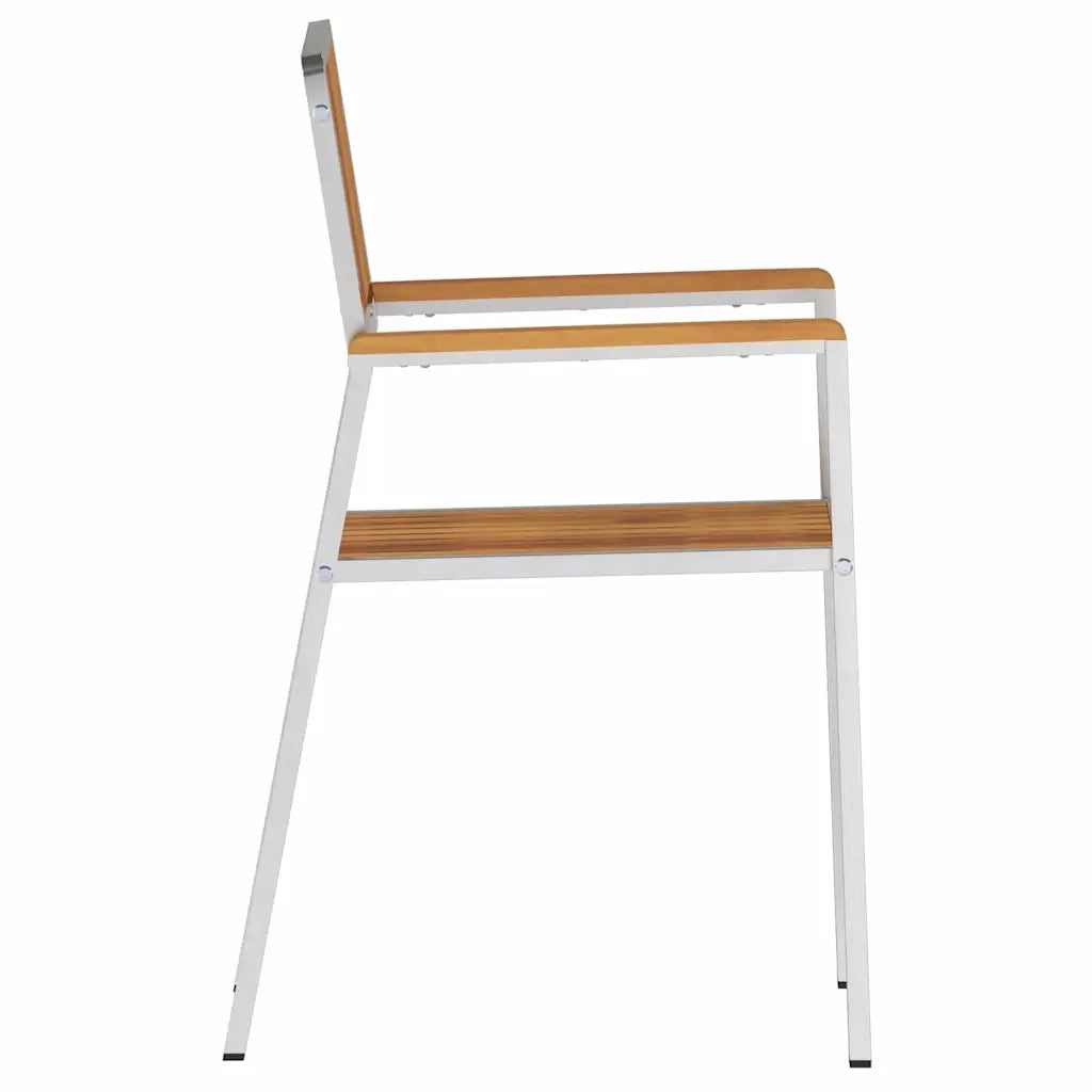 Sedia da Giardino 4 pcs Marrone Legno di Acacia Massello 42006202