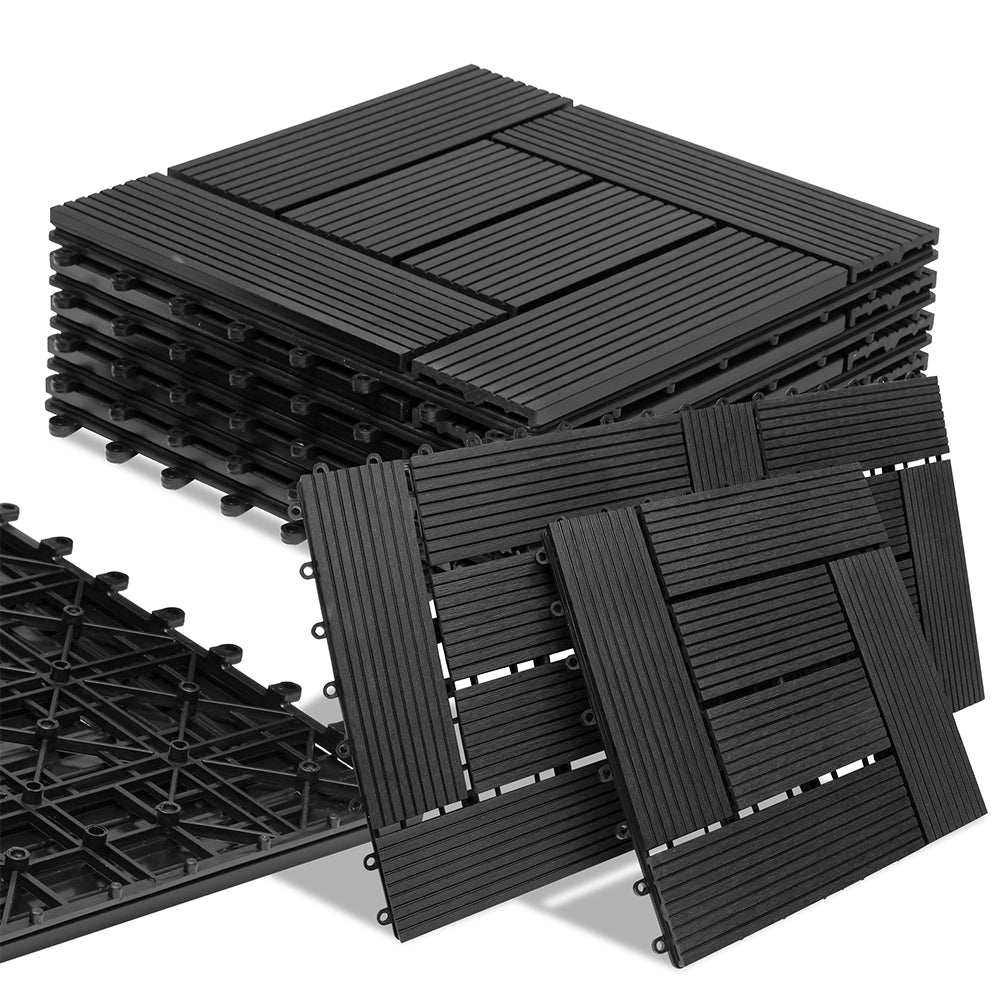 Kit 11 Mattonelle a Incastro per Terrazzo Piastrelle pavimenti 30x30cm in WPC Antiscivolo