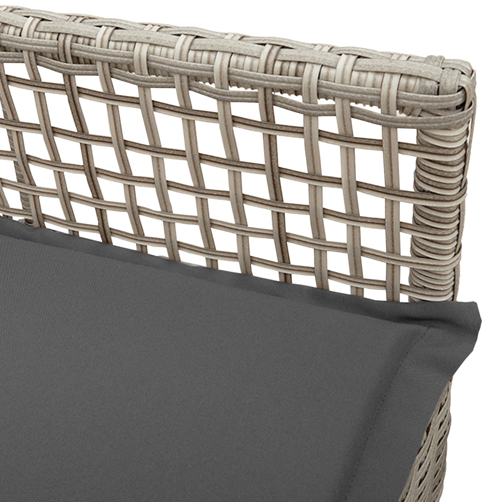 Sdraio da giardino  2 pcs con cuscini Grigio chiaro Polyrattan