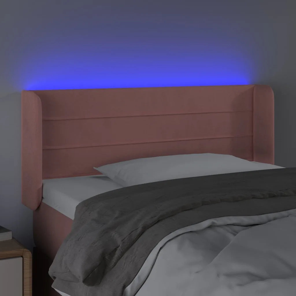 Testiera a LED Rosa 103x16x78/88 cm in Velluto 3123423