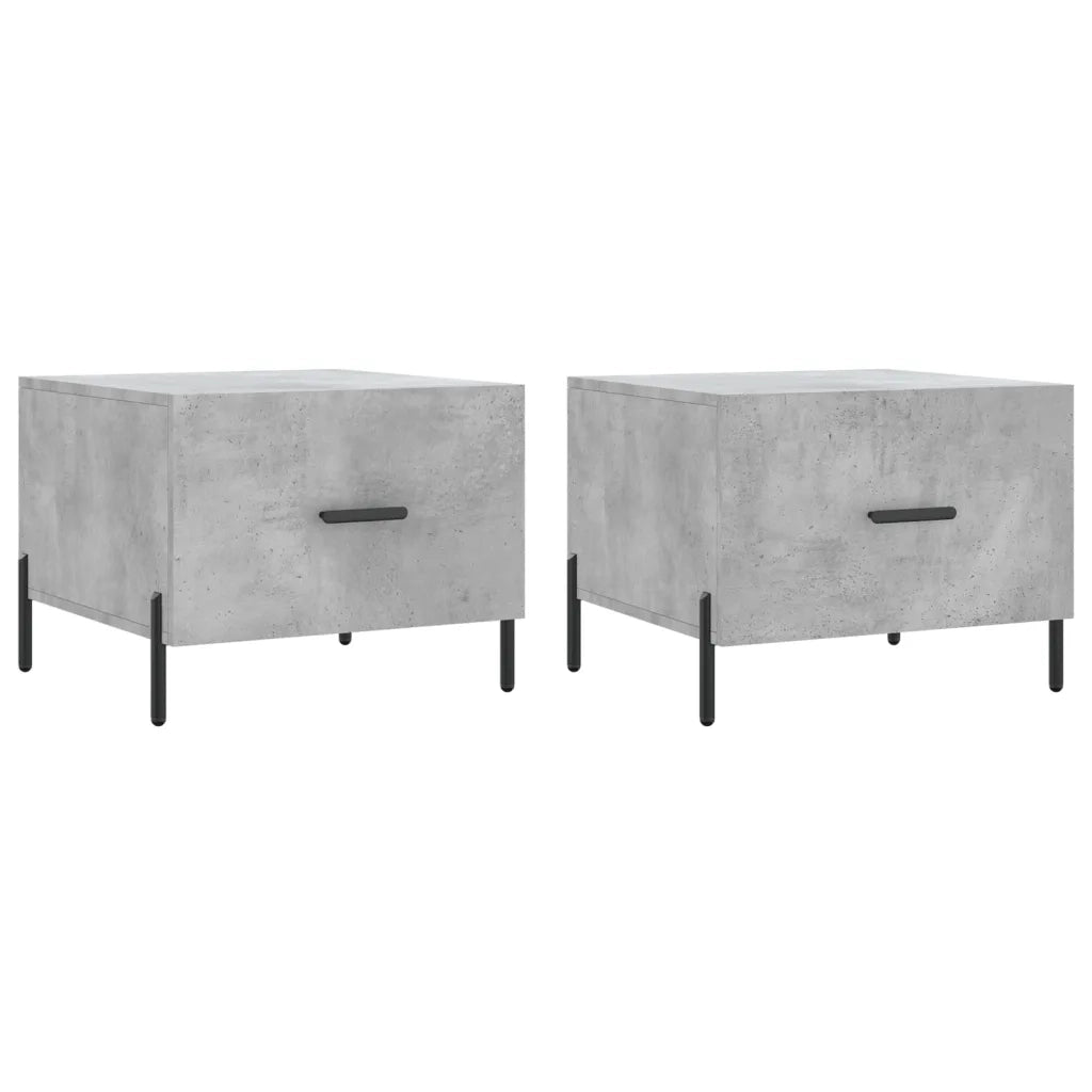 Tavolini Salotto 2pz Grigio Cemento 50x50x40 Legno Multistrato 829421