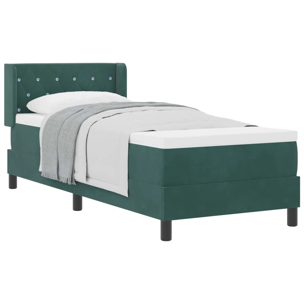Letto a molle con testiera Verde Scuro 200 x 80 cm Velluto 3341387