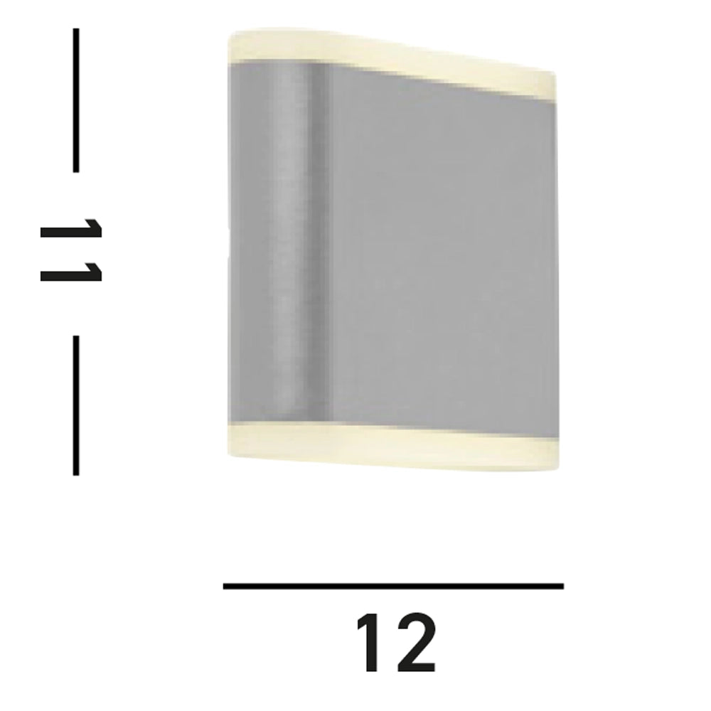 Applique Esterno Stratford Alluminio Grigio Policarbonato Bianco Led 7,74W 4000K