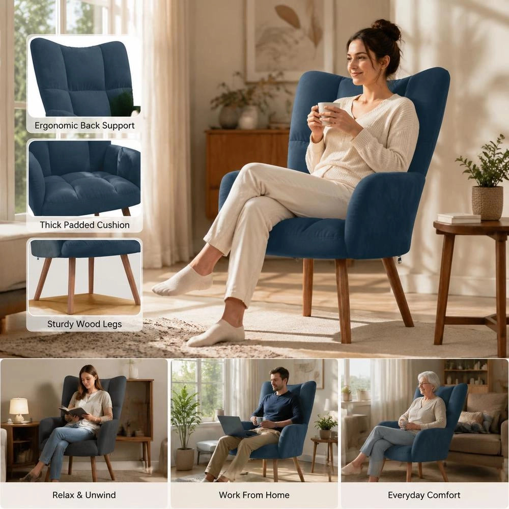 Blue Velvet Recliner
