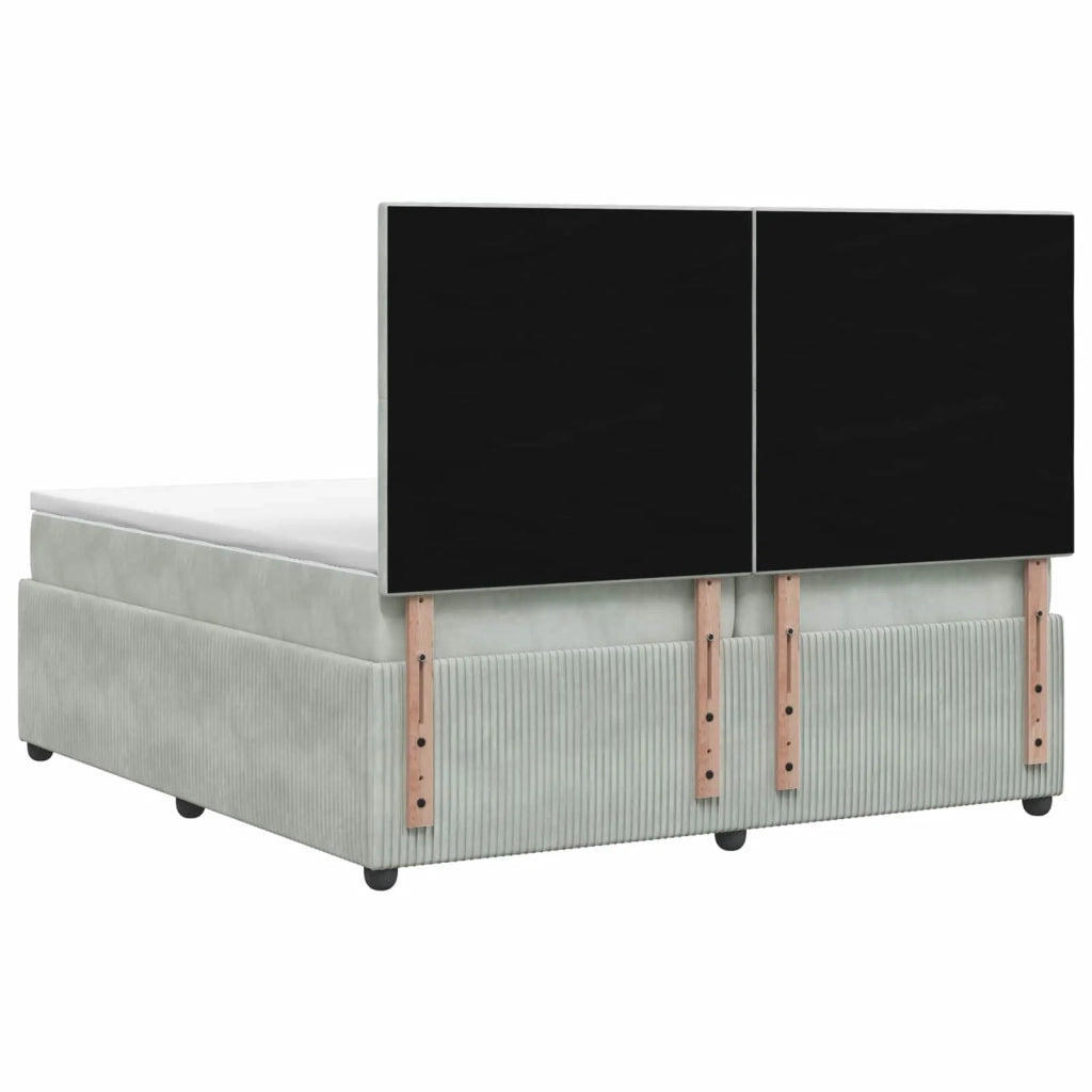 Letto box spring con materasso Grigio Chiaro 200 x 200 cm 3454673