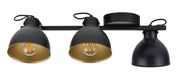 Faretto soffitto loft nero oro 3 luci E27 Mars Sigma