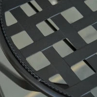 Mobili da Giardino Set da 3 Pezzi con 2 Sedie Pieghevoli e 1 Tavolino, in Metallo e Ceramica