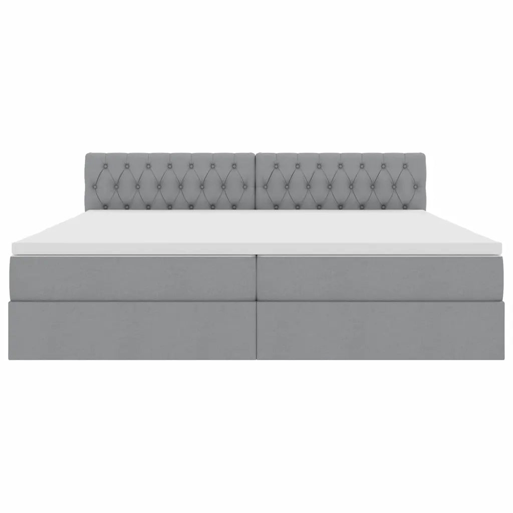 Letto con contenitore e materasso Grigio chiaro 200 x 200 cm