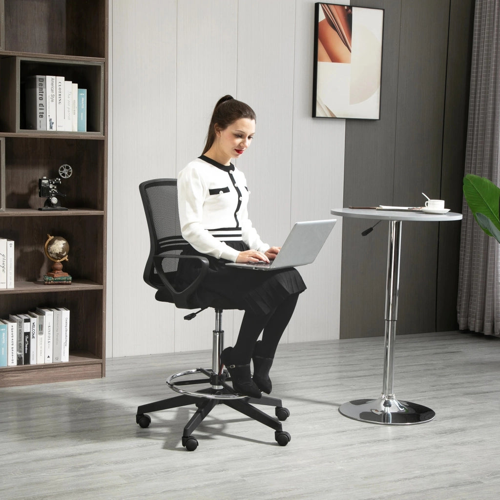 SEDIA DA UFFICIO Girevole regolabile 68x66x100-120 cm Nero Plastica