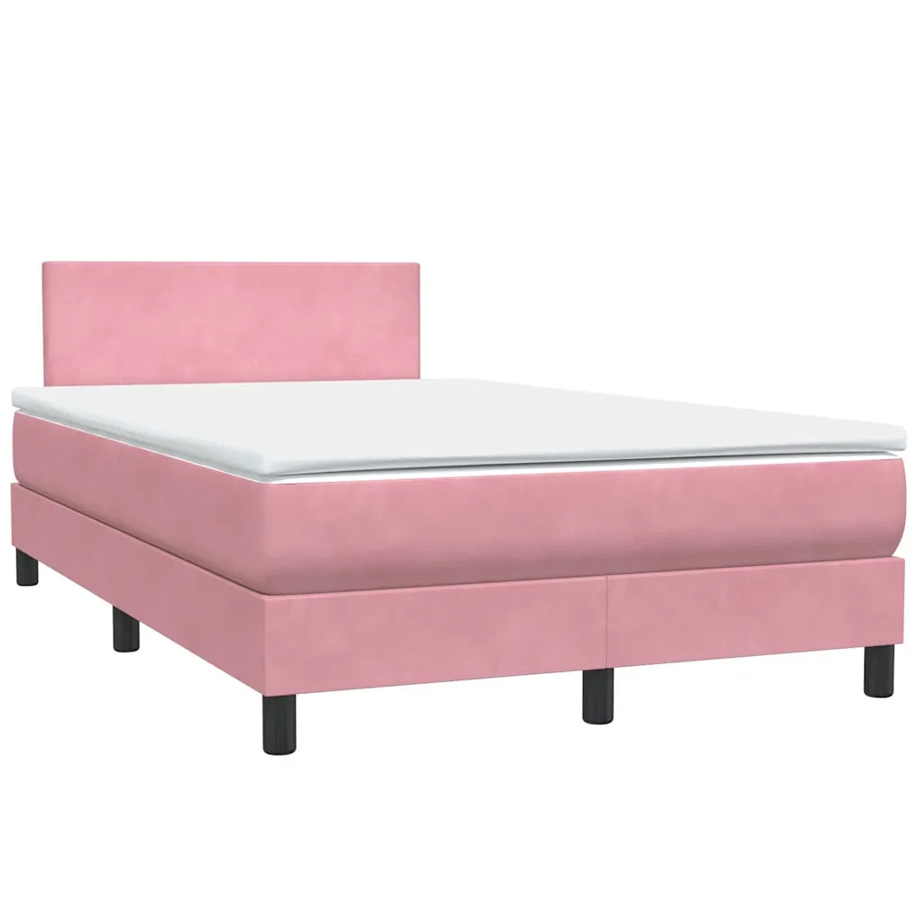 Letto a Molle con Materasso e LED Rosa 120x210 cm in Velluto 3316688