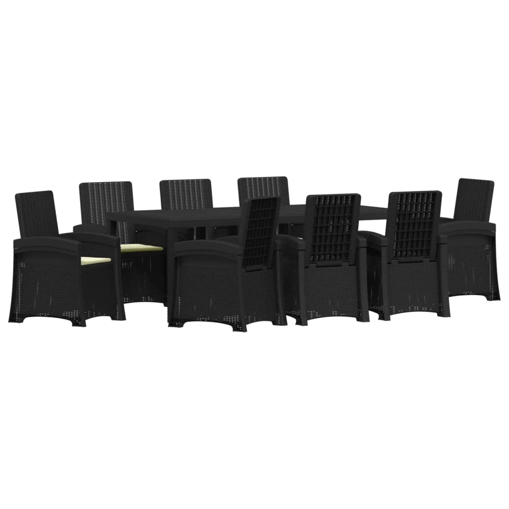 Set da Pranzo per Giardino 9 pz Antracite e Crema PP 3430151