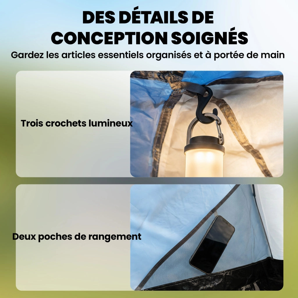 Tenda da campeggio tunnel 4-5 persone 2 camere ¨C zephmum ¨C blu