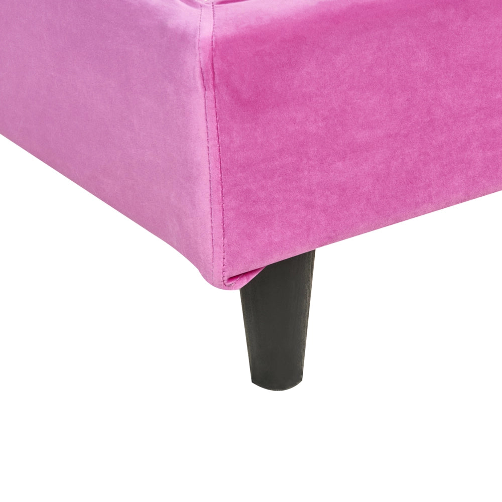 Letto singolo in Velluto fucsia con rete a doghe 90 x 200 cm stile contemporaneo