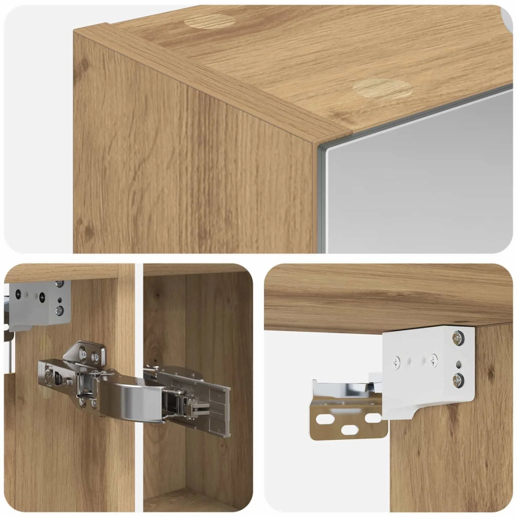 Mobiletto per specchio da bagno con porta Rovere Artigianale