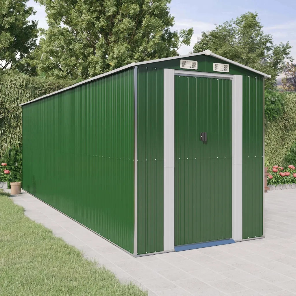 Capanno da Giardino Verde 192x606x223 cm Acciaio Zincato 3147432