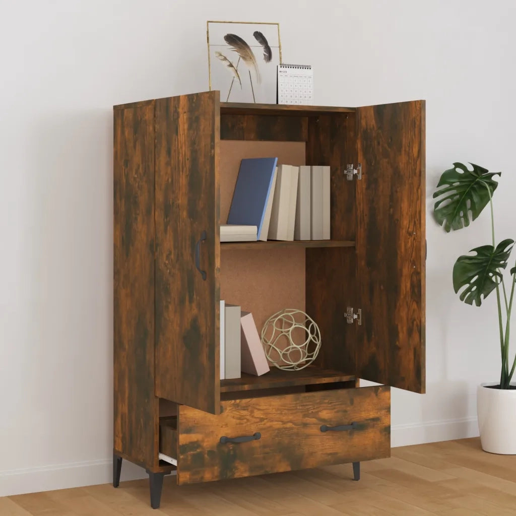 Credenza | Madia | Buffet da pranzo | Armadio da pranzo Rovere Fumo 70x31x115 cm in Legno Multistrato