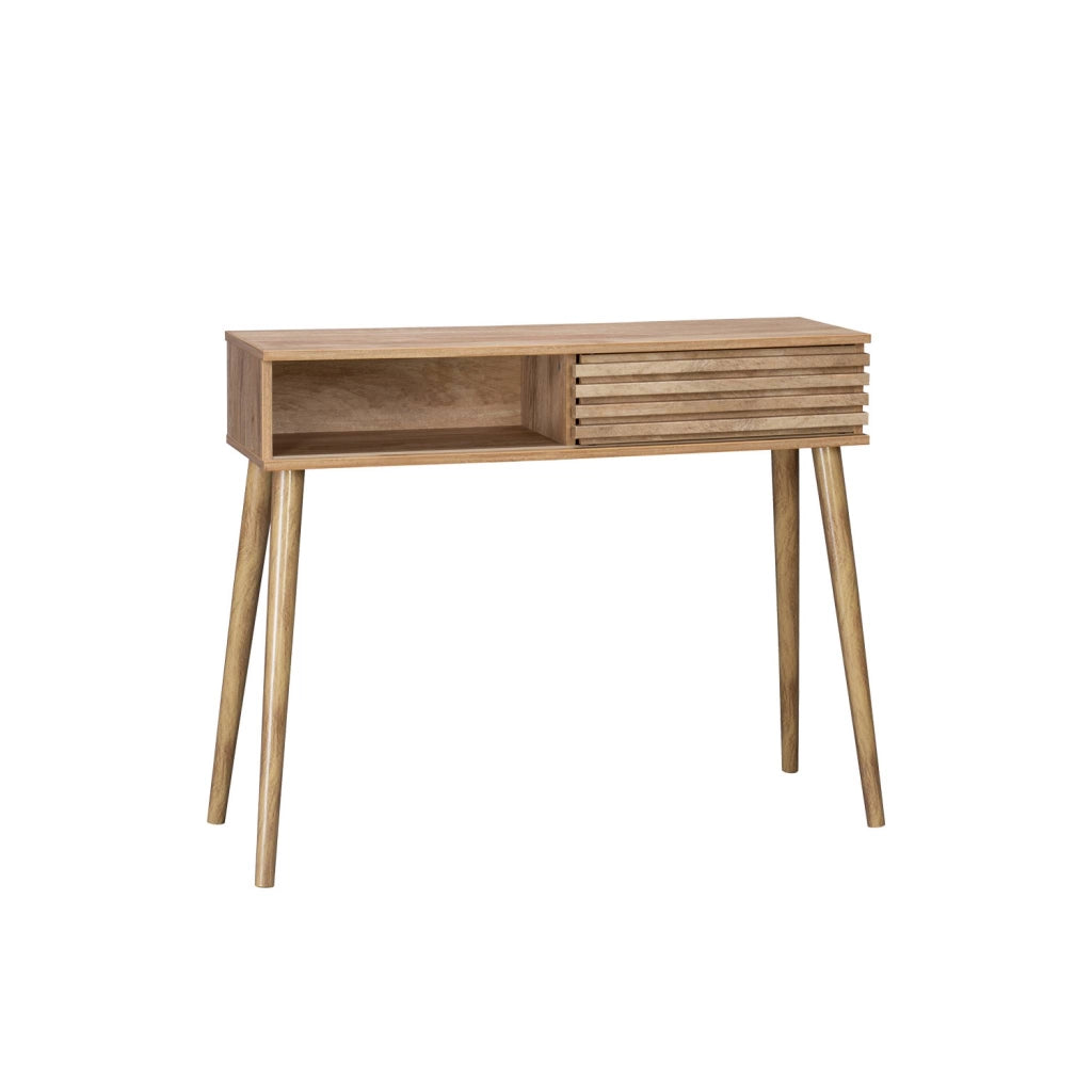 Consolle con 2 cassetti effetto legno naturale, 100cm, marrone